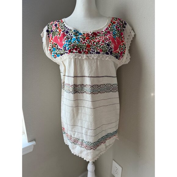 STELLAH Gently Used embroidered bohemian spanish style long blouse SMALL - Picture 2 of 5